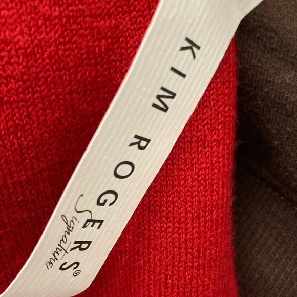 NWT Kim Rogers Signature Red Short Sleeve Lightweight Sweater Size Petite XL - Picture 10 of 11